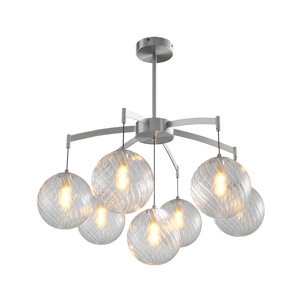 Premium Copper and Glass Ball Chandelier Ceiling Light