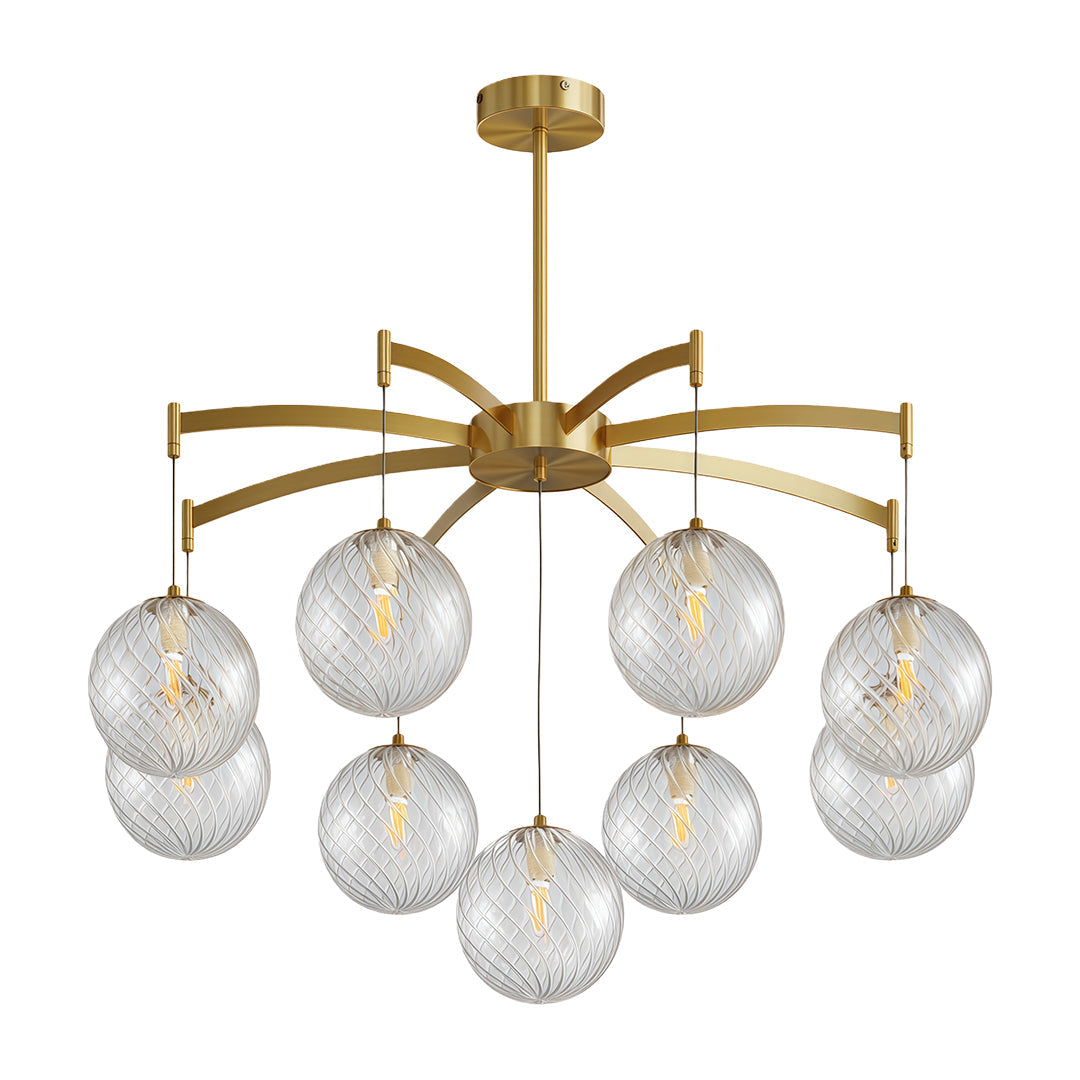 Premium Copper and Glass Ball Chandelier Ceiling Light