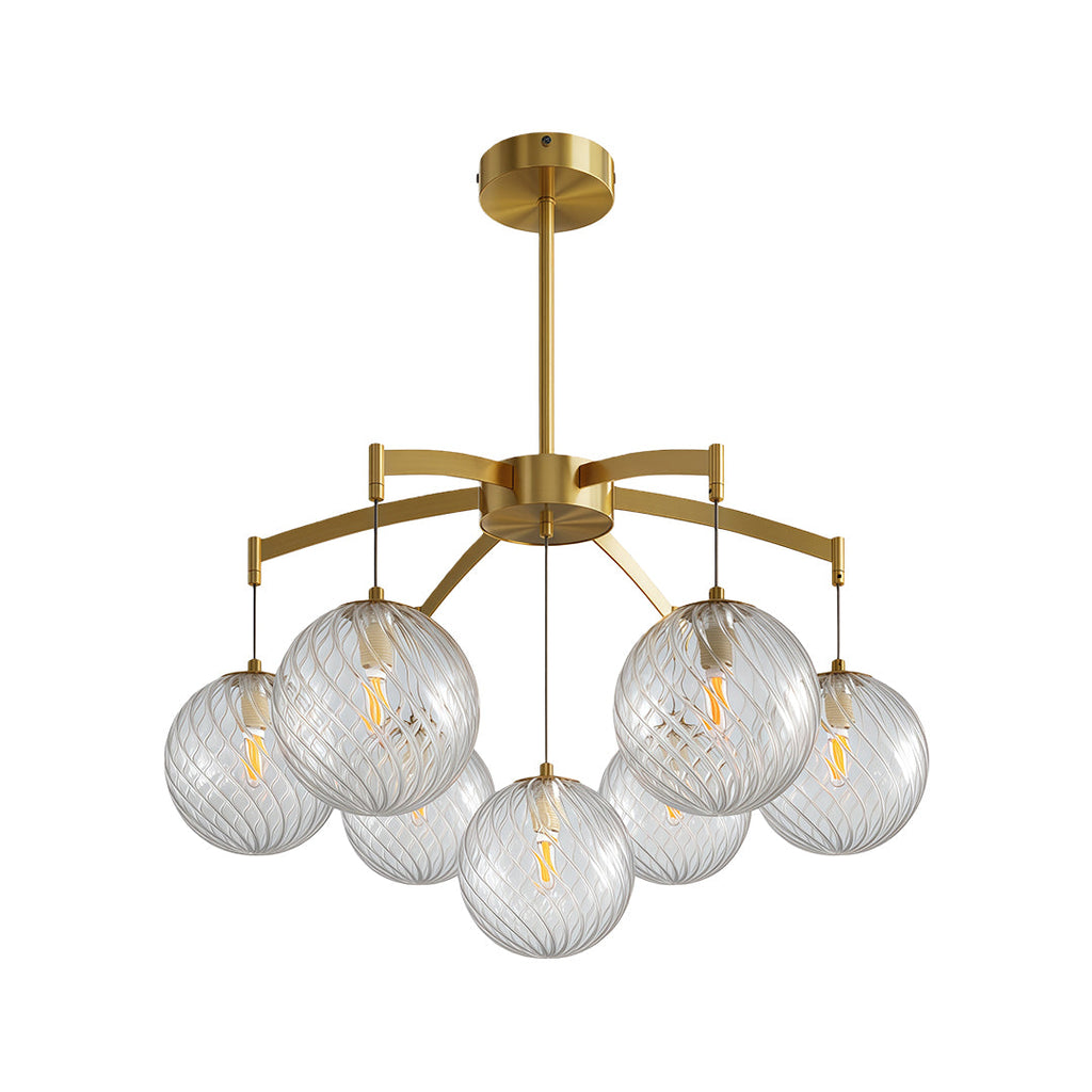 Premium Copper and Glass Ball Chandelier Ceiling Light