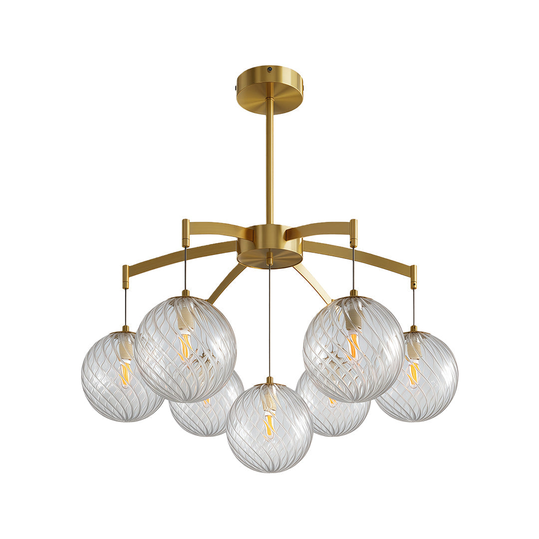 Premium Copper and Glass Ball Chandelier Ceiling Light