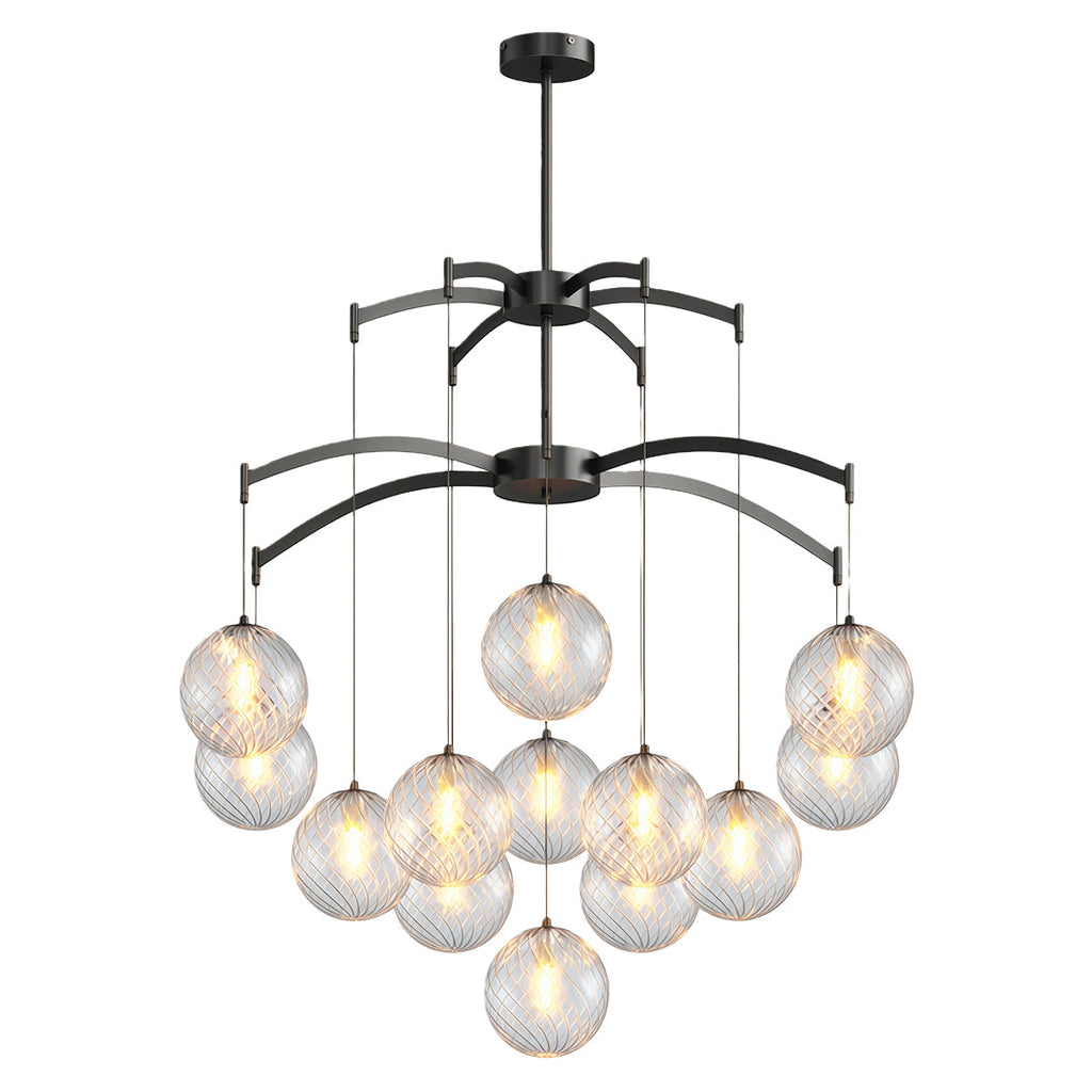 Premium Copper and Glass Ball Chandelier Ceiling Light