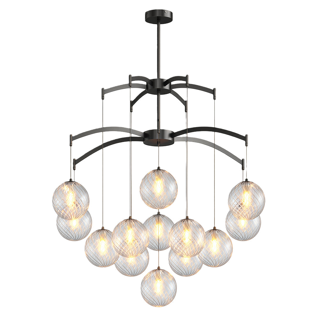 Premium Copper and Glass Ball Chandelier Ceiling Light
