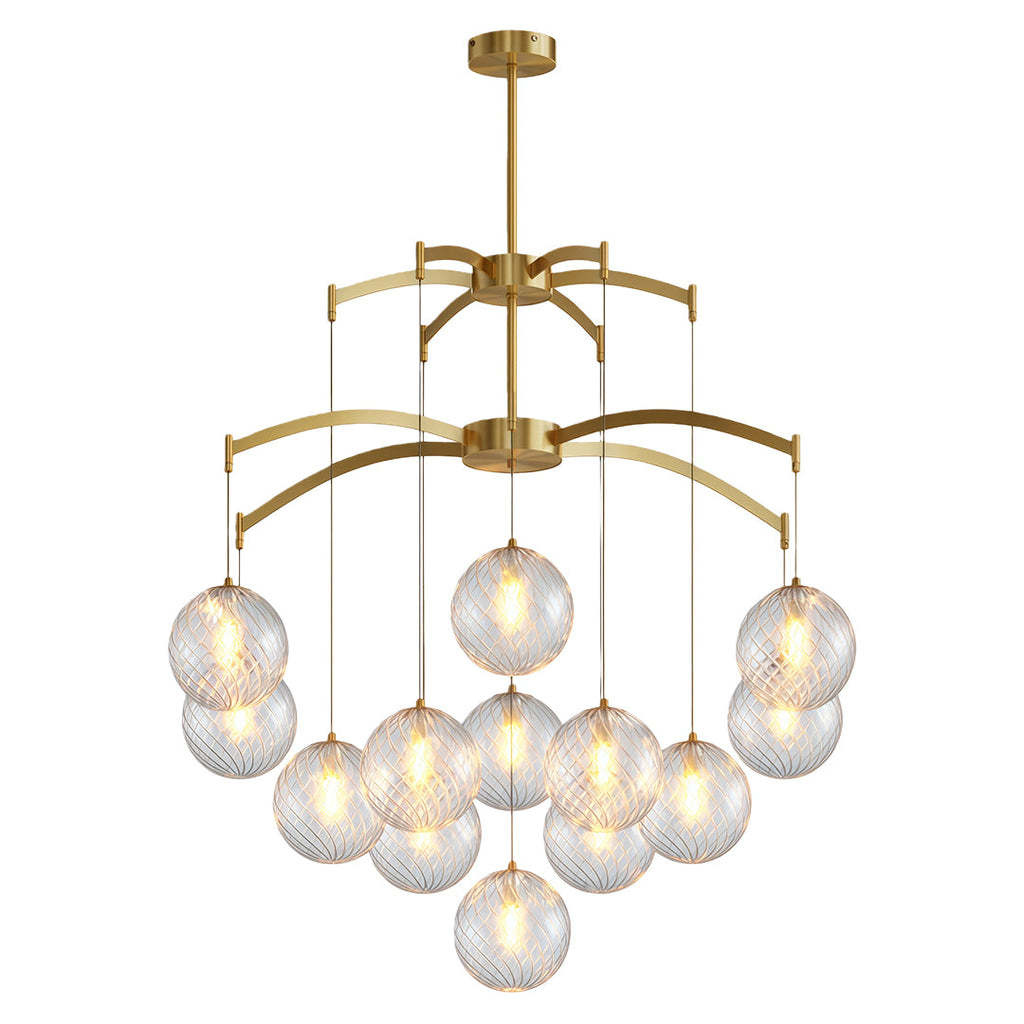 Premium Copper and Glass Ball Chandelier Ceiling Light