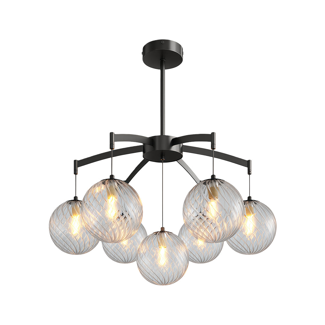 Premium Copper and Glass Ball Chandelier Ceiling Light