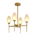 Modern Brass Glass Chandelier - Minimalist Ceiling Light