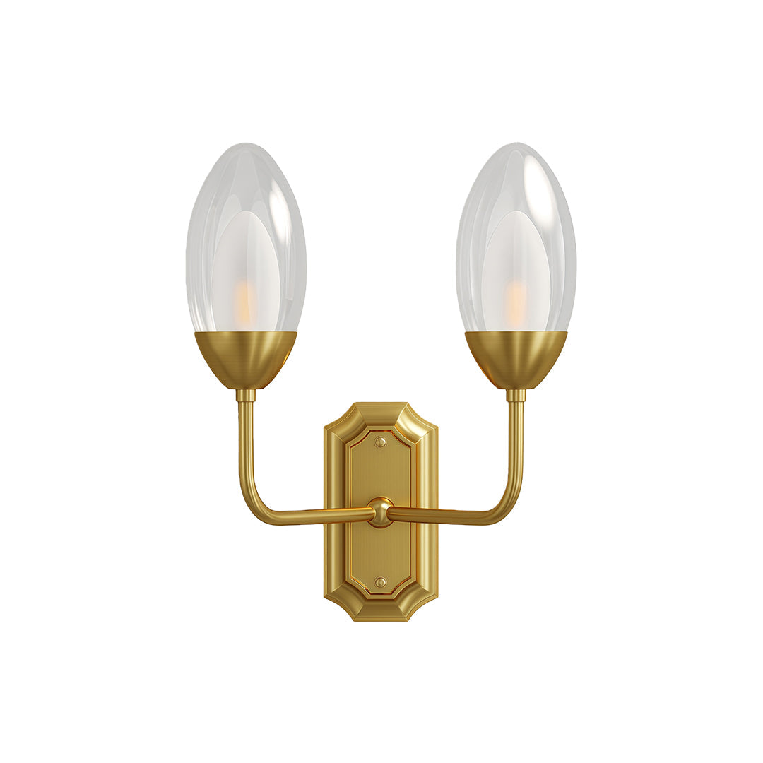 Modern Luxury Dual Head Copper Glass Wall Light