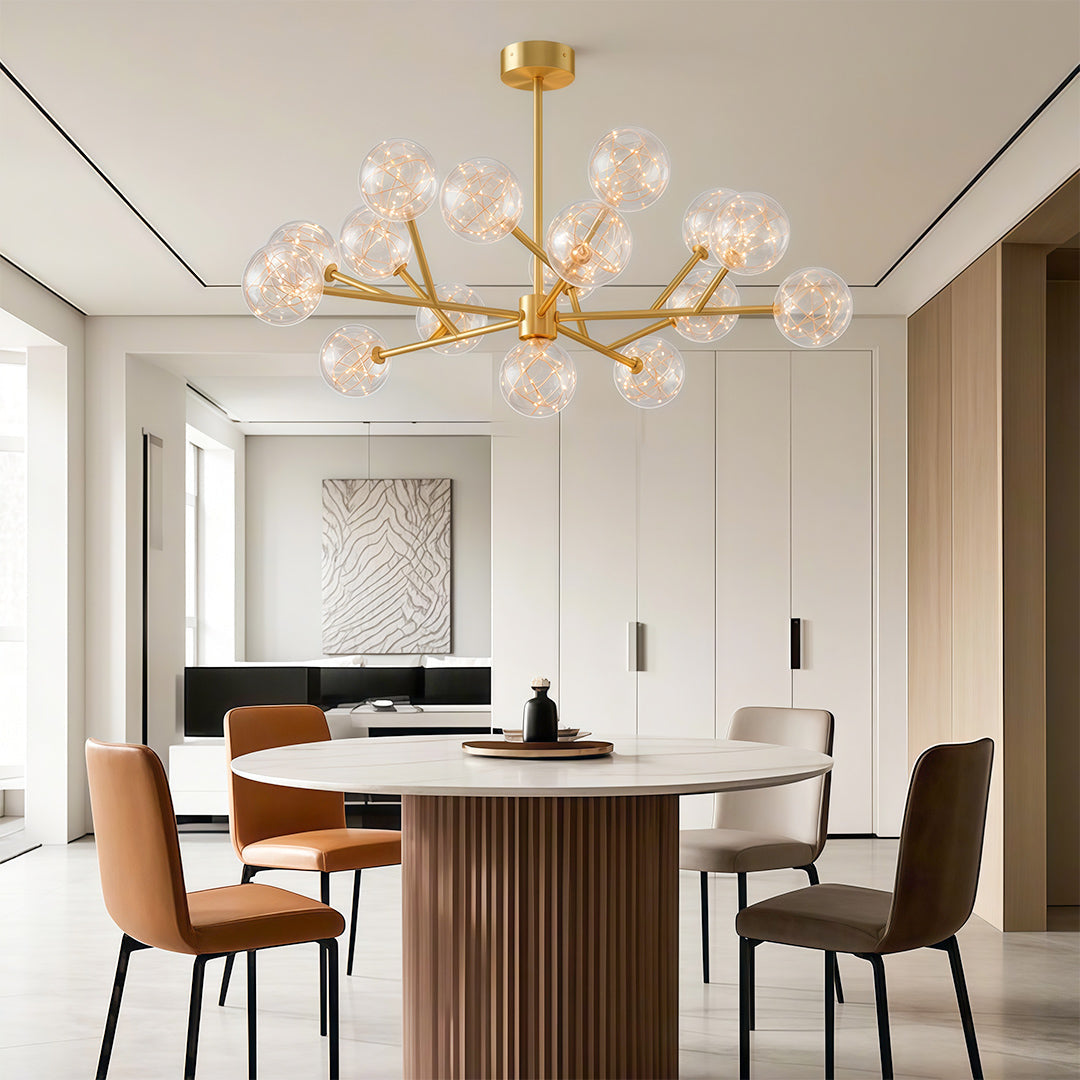 Contemporary Glass Globe Chandelier - Starry Sky Ceiling Light