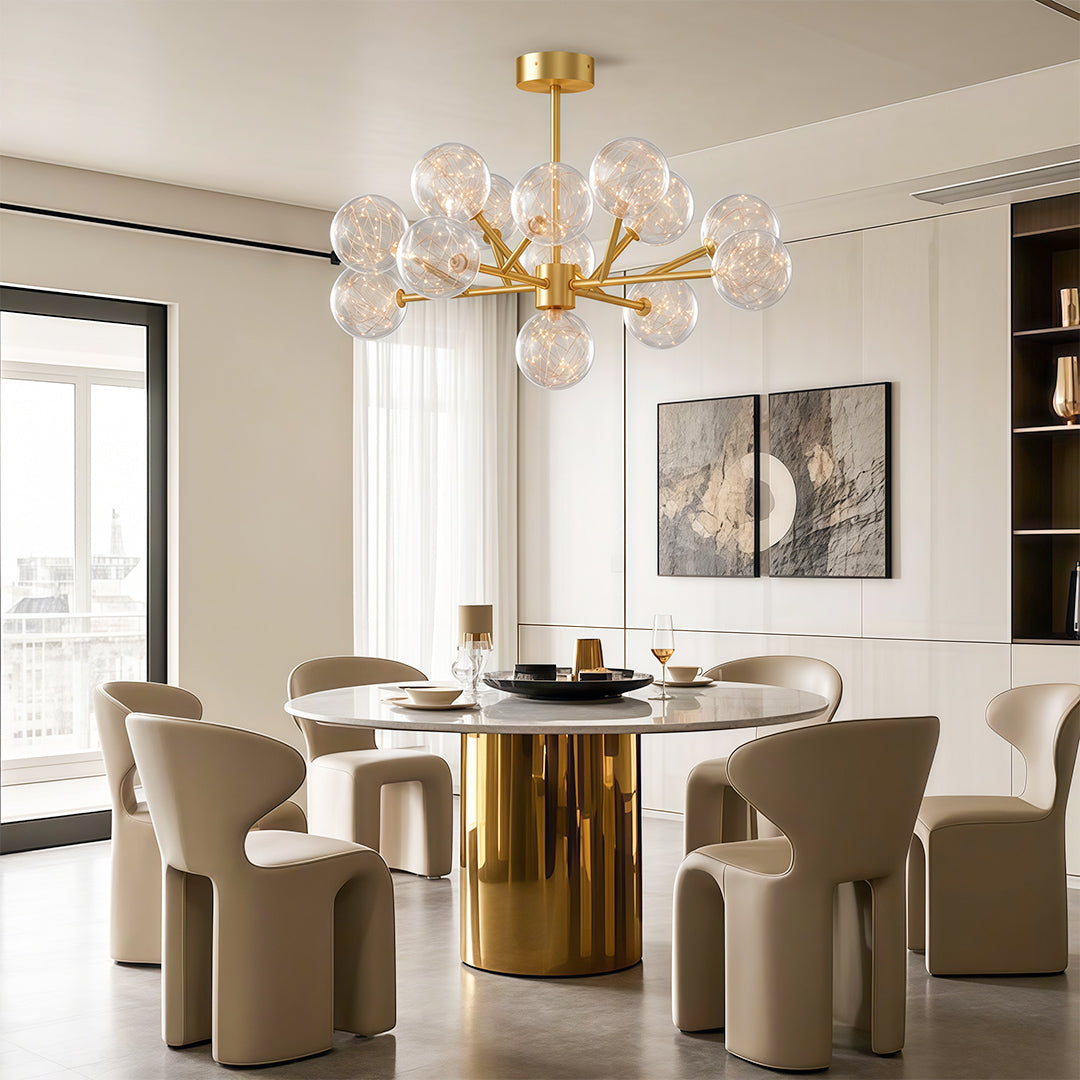 Contemporary Glass Globe Chandelier - Starry Sky Ceiling Light