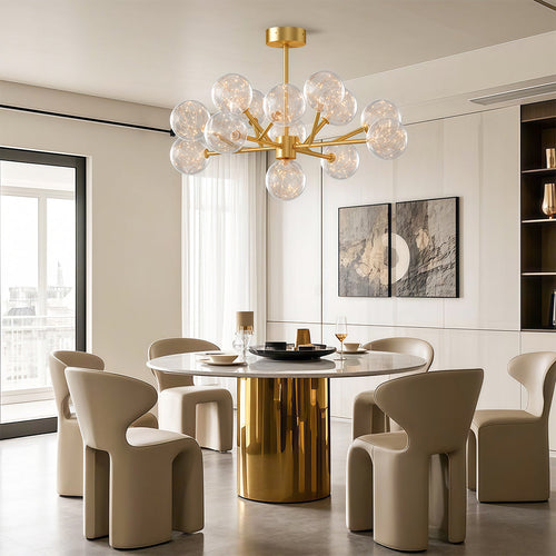 Contemporary Glass Globe Chandelier - Starry Sky Ceiling Light