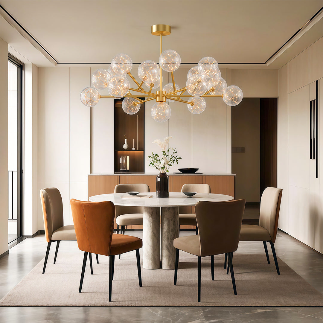 Contemporary Glass Globe Chandelier - Starry Sky Ceiling Light