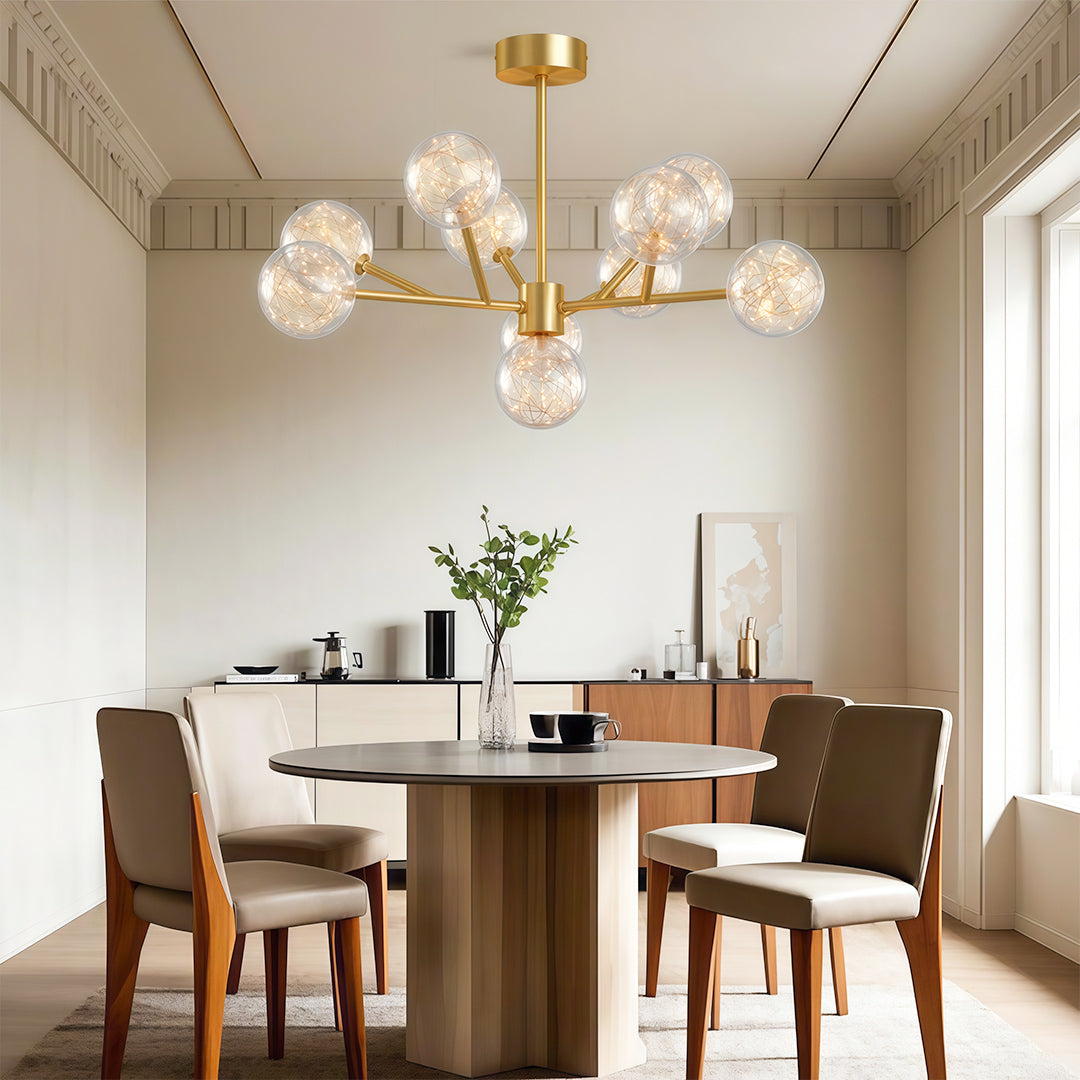 Contemporary Glass Globe Chandelier - Starry Sky Ceiling Light