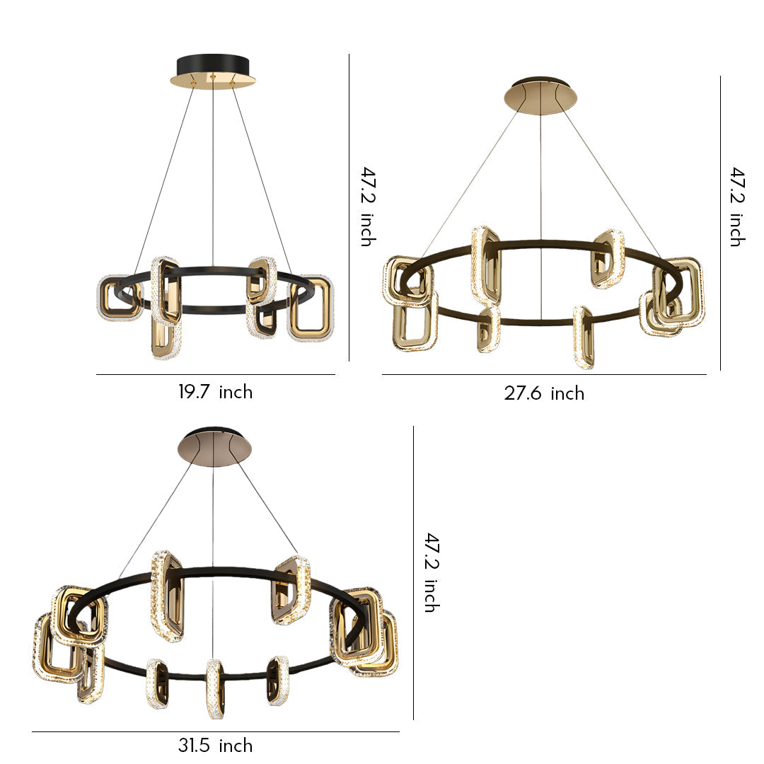 Personalized Modern Gold Acrylic Chandelier Ceiling Light