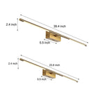 Premium Gold LED Bathroom Vanity Light - 23.6" & 39.4", Warm & White Illumination