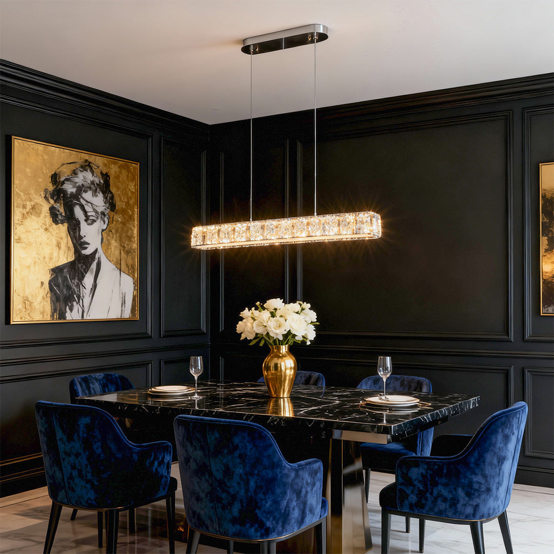 Minimalist Gold Linear Pendant Light - Modern Luxury Ceiling Fixture