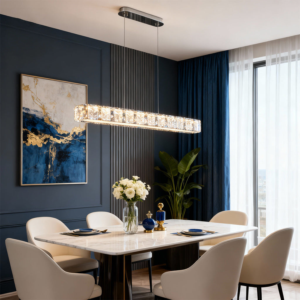 Minimalist Gold Linear Pendant Light - Modern Luxury Ceiling Fixture