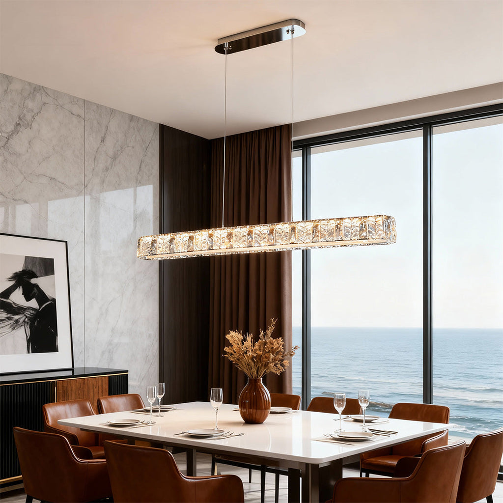 Minimalist Gold Linear Pendant Light - Modern Luxury Ceiling Fixture