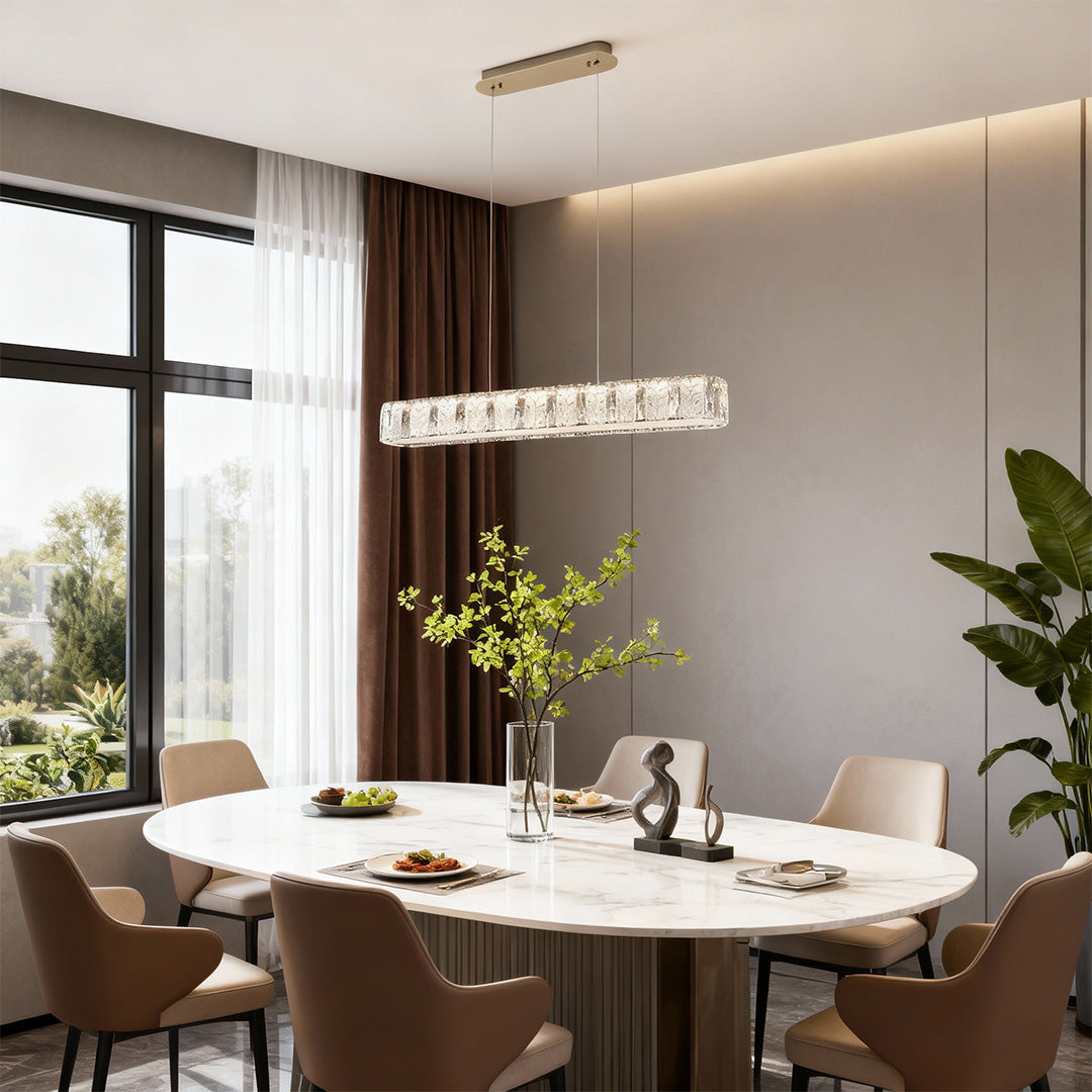 Minimalist Gold Linear Pendant Light - Modern Luxury Ceiling Fixture