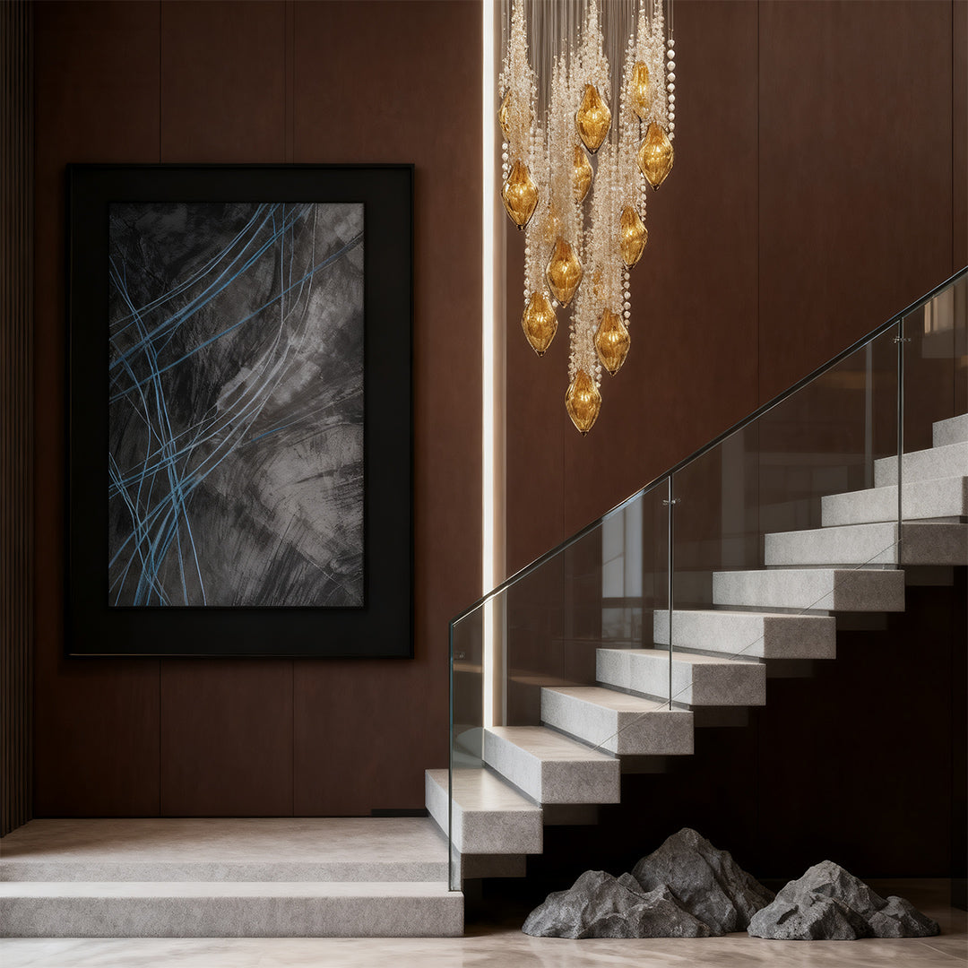 Artistic Crystal Stairway Chandelier Ceiling Light