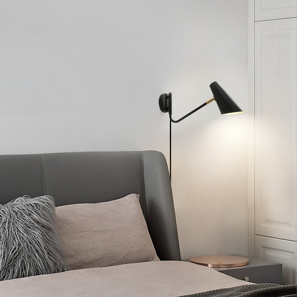 Contemporary Hoxton Wall Sconce with Conical Shade - Single Light