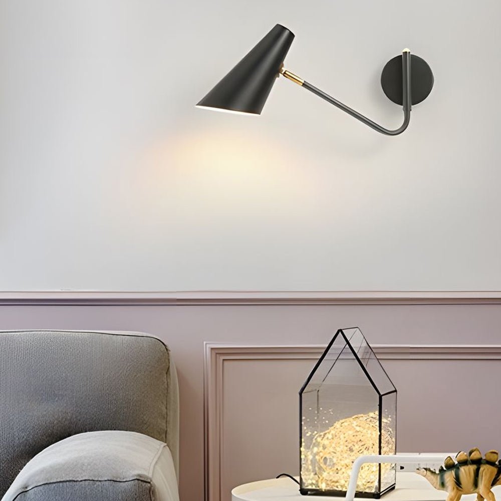 Contemporary Hoxton Wall Sconce with Conical Shade - Single Light