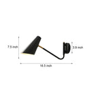 Contemporary Hoxton Wall Sconce with Conical Shade - Single Light