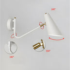 Contemporary Hoxton Wall Sconce with Conical Shade - Single Light