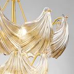 Luxury Copper and Glass Large Modern Chandelier