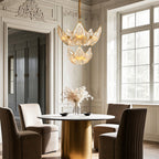 Luxury Copper and Glass Large Modern Chandelier