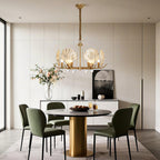 Modern Copper and Glass Shell Chandelier Ceiling Light