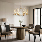 Modern Copper and Glass Shell Chandelier Ceiling Light