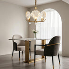 Modern Copper and Glass Shell Chandelier Ceiling Light