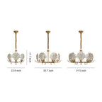 Modern Copper and Glass Shell Chandelier Ceiling Light