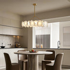 Premium LED Cloud Stone Chandelier with Full Copper Ceiling Fixture