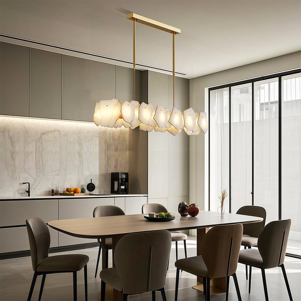 Premium LED Cloud Stone Chandelier with Full Copper Ceiling Fixture