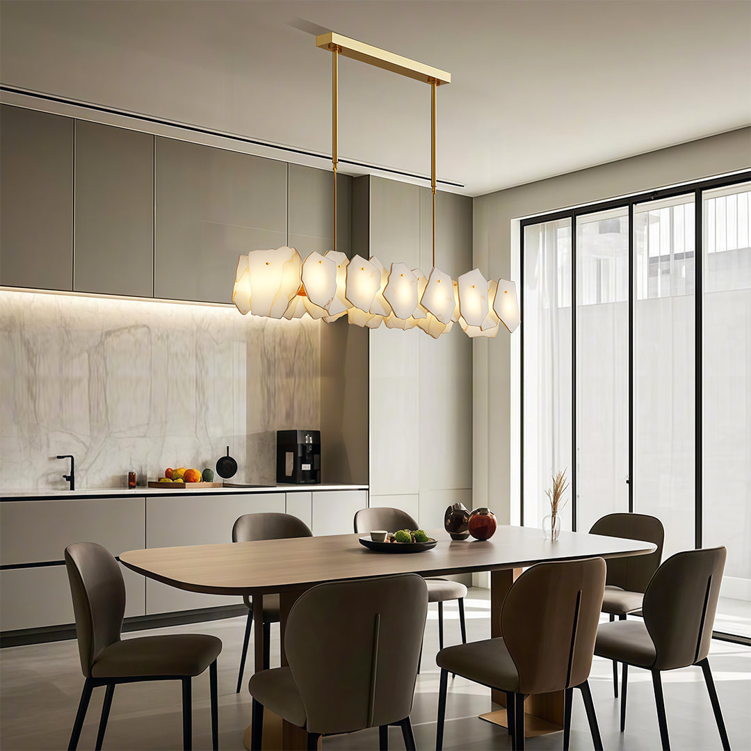 Premium LED Cloud Stone Chandelier with Full Copper Ceiling Fixture