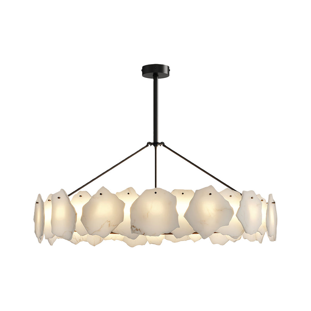 Premium LED Cloud Stone Chandelier with Full Copper Ceiling Fixture