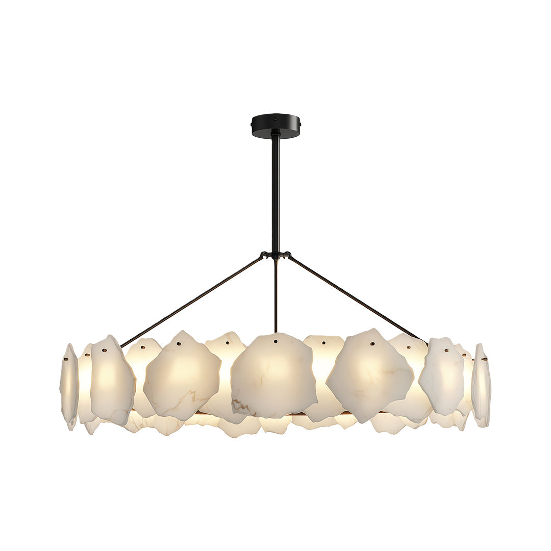 Premium LED Cloud Stone Chandelier with Full Copper Ceiling Fixture