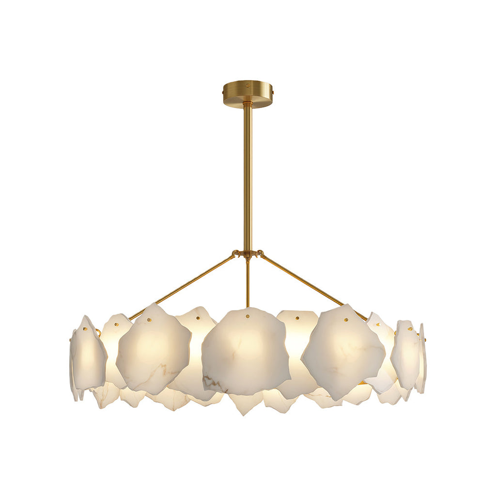 Premium LED Cloud Stone Chandelier with Full Copper Ceiling Fixture