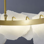 Premium LED Cloud Stone Chandelier with Full Copper Ceiling Fixture