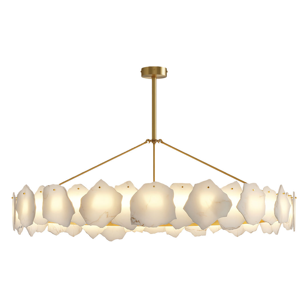Premium LED Cloud Stone Chandelier with Full Copper Ceiling Fixture