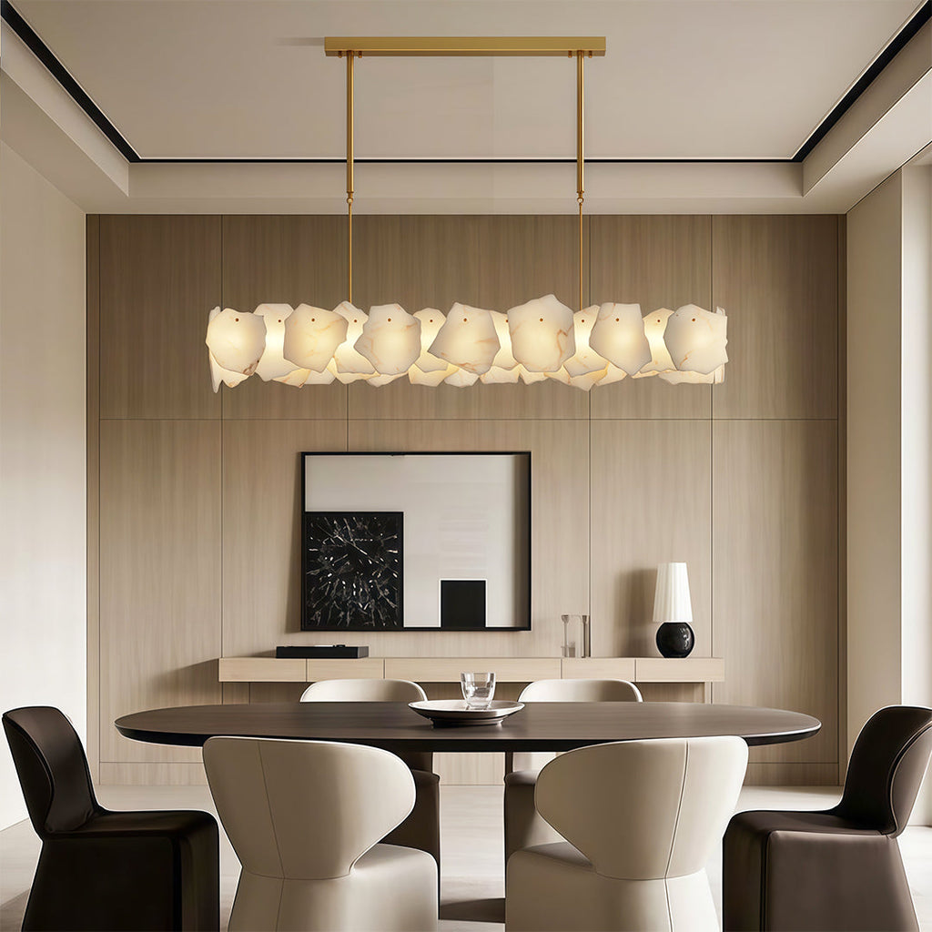 Premium LED Cloud Stone Chandelier with Full Copper Ceiling Fixture