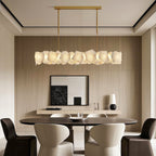 Premium LED Cloud Stone Chandelier with Full Copper Ceiling Fixture