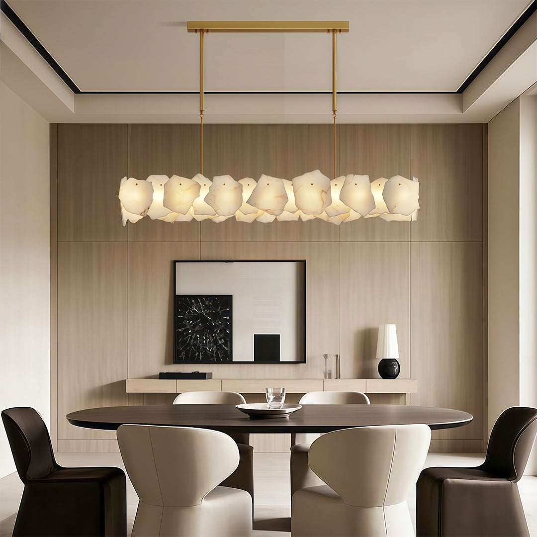 Premium LED Cloud Stone Chandelier with Full Copper Ceiling Fixture