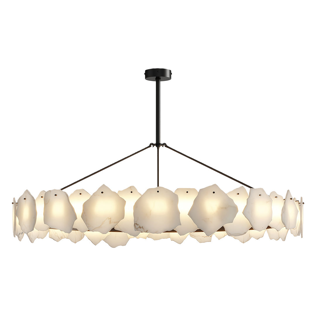 Premium LED Cloud Stone Chandelier with Full Copper Ceiling Fixture