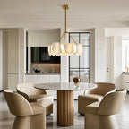 Premium LED Cloud Stone Chandelier with Full Copper Ceiling Fixture