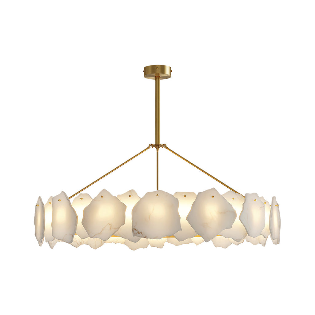 Premium LED Cloud Stone Chandelier with Full Copper Ceiling Fixture