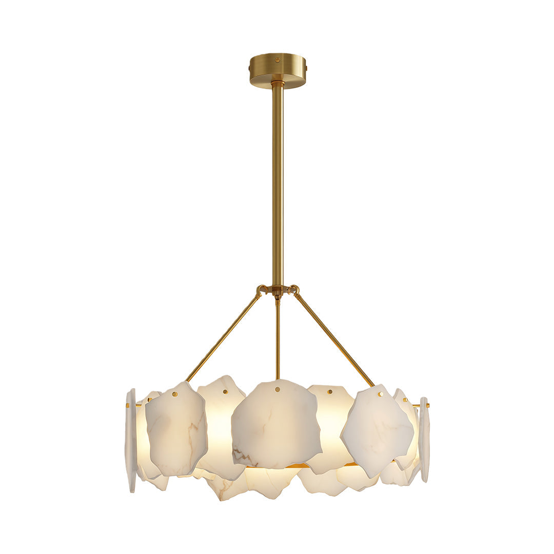 Premium LED Cloud Stone Chandelier with Full Copper Ceiling Fixture