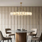 Premium LED Cloud Stone Chandelier with Full Copper Ceiling Fixture
