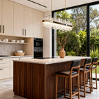 Contemporary LED Chandelier with Crackled Glass Shade