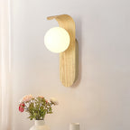 Mid-Century Minimalist Wood Grain LED Wall Lights